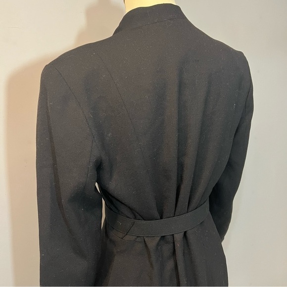 Vintage black long sleeve structured dress bold gold belt ornate buttons retro - Picture 8 of 11